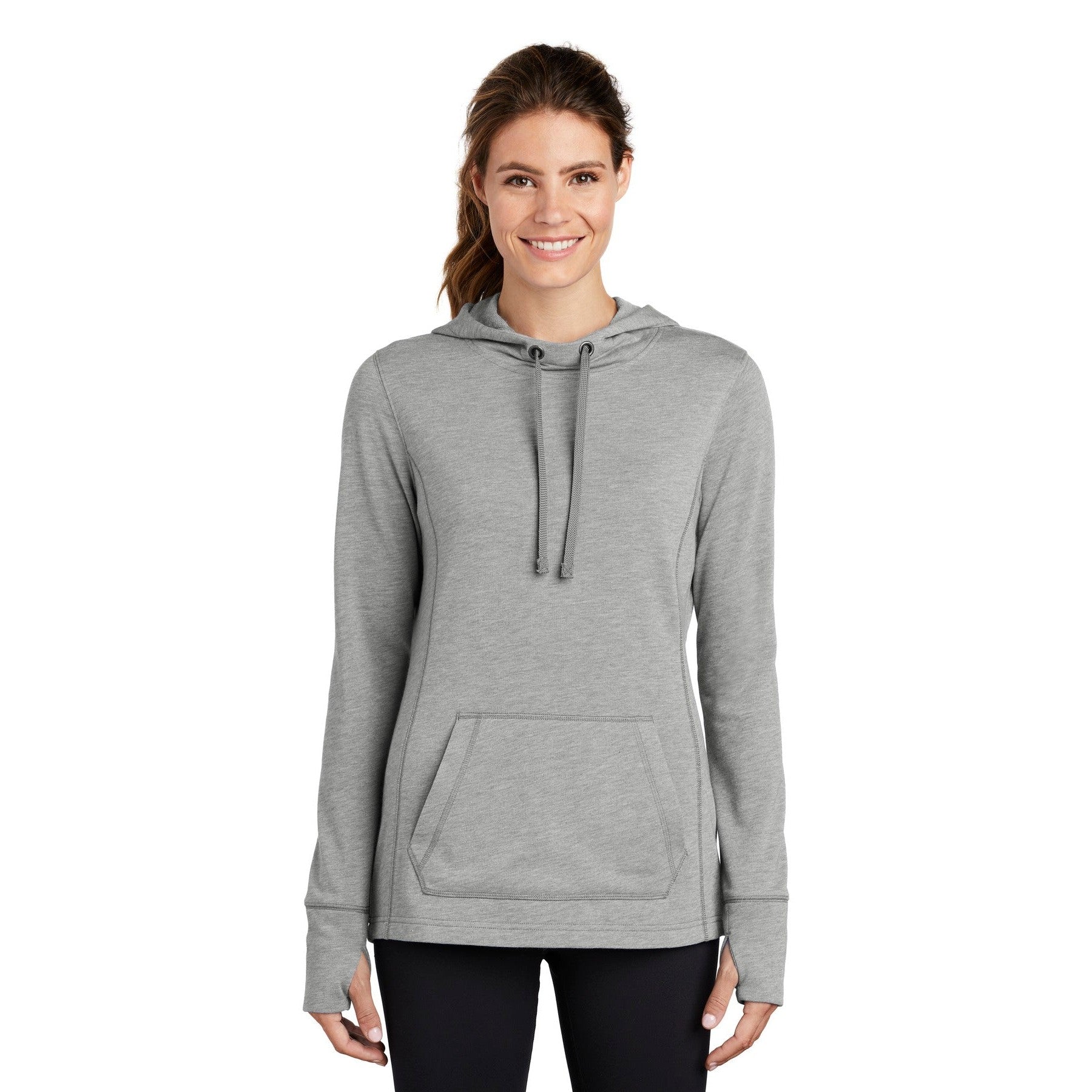 Sport-Tek-Sport-Tek ® Women's PosiCharge ® Tri-Blend Wicking Fleece Hooded Pullover. LST296-MedTech-3